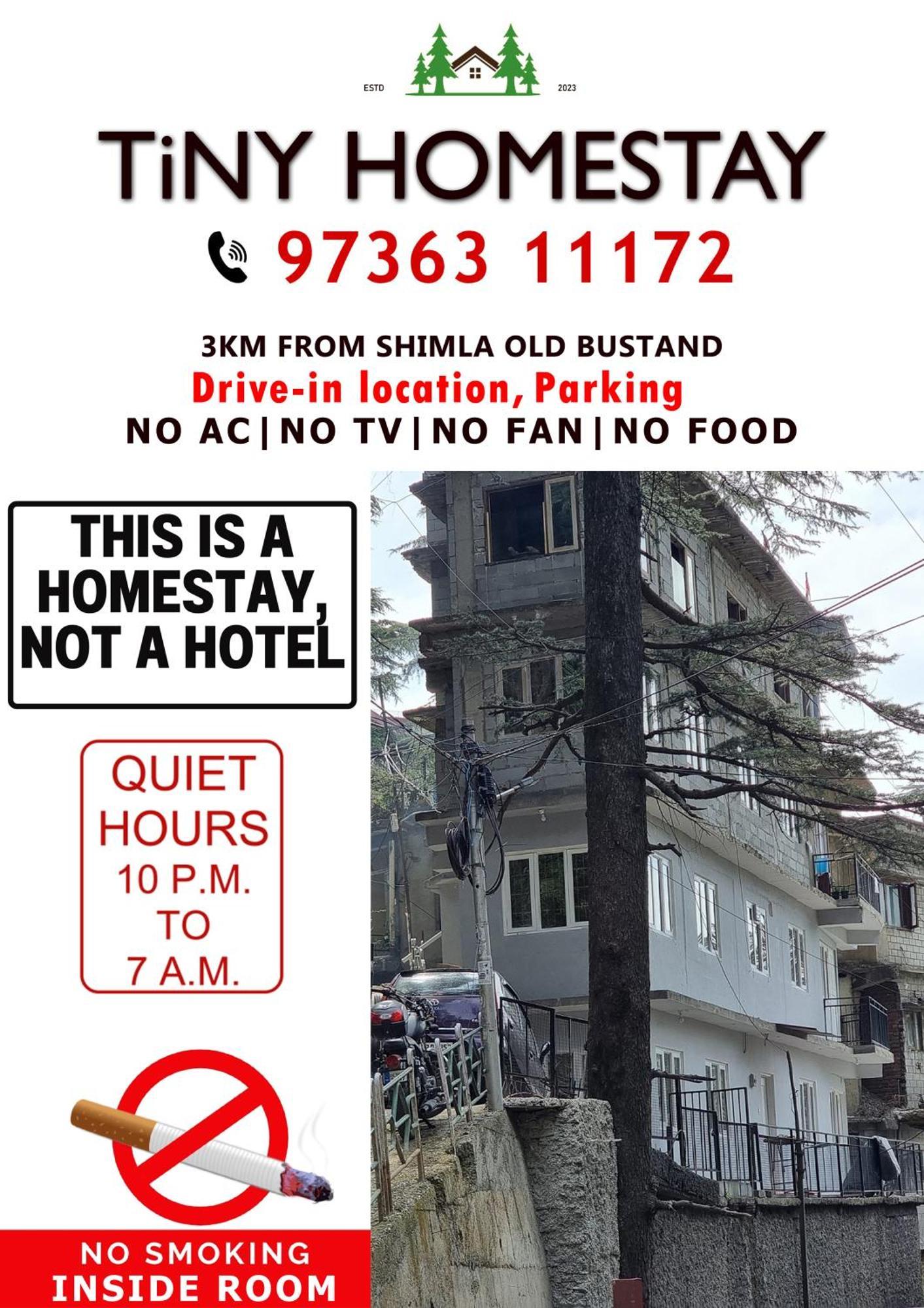Tiny - Drive In - 2km Ahead From Mall Road Lift Parking Homestay