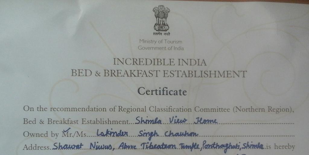 Bed & Breakfast View Shimla